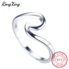 Silver Wave Rings For Women Men Fashion Jewelry Vintage Wedding Engagement Promise Rings