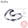 Silver Wave Rings For Women Men Fashion Jewelry Vintage Wedding Engagement Promise Rings
