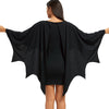 AZULINA Halloween Bodycon Dress with Bat Wings Gothic Style U Neck Long Sleeves Solid Mini Dresses Women Autumn Winter Vestidos