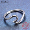 Silver Wave Rings For Women Men Fashion Jewelry Vintage Wedding Engagement Promise Rings