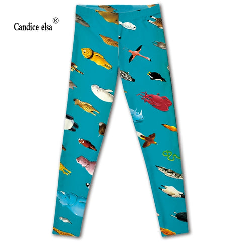 CANDICE ELSA leggings women elastic sexy fitness legging animal  print workout female pants plus size wholesale drop shipping