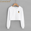 Chamsgend Hoodies Sweatshirts Women Girls Casual Pineapple Fruit White Crop Top Blouse moletom Hoodie Pullover Sweatshirt 71220