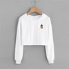 Chamsgend Hoodies Sweatshirts Women Girls Casual Pineapple Fruit White Crop Top Blouse moletom Hoodie Pullover Sweatshirt 71220