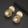 New Fashion Stud Earrings For Women Golden Color Round Ball  Geometric Earrings For Party Wedding Gift Wholesale Ear Jewelry