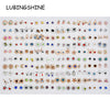 LUBINGSHINE Women 100 Pairs /Lot Cute Acrylic Crystal Small Stud Earrings Sets Girl Child Birthday Jewelry  Christmas Gift