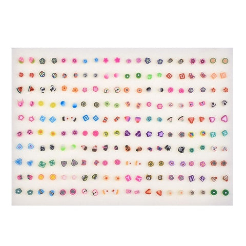 LUBINGSHINE Women 100 Pairs /Lot Cute Acrylic Crystal Small Stud Earrings Sets Girl Child Birthday Jewelry  Christmas Gift