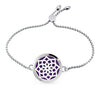 Lotus Flower Angel Wing Yoga 30mm Stainless Steel Bracelet Adjustable Aromatherapy Perfume Diffuser Locket Bracelet