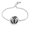 Lotus Flower Angel Wing Yoga 30mm Stainless Steel Bracelet Adjustable Aromatherapy Perfume Diffuser Locket Bracelet