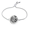 Lotus Flower Angel Wing Yoga 30mm Stainless Steel Bracelet Adjustable Aromatherapy Perfume Diffuser Locket Bracelet