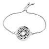 Lotus Flower Angel Wing Yoga 30mm Stainless Steel Bracelet Adjustable Aromatherapy Perfume Diffuser Locket Bracelet